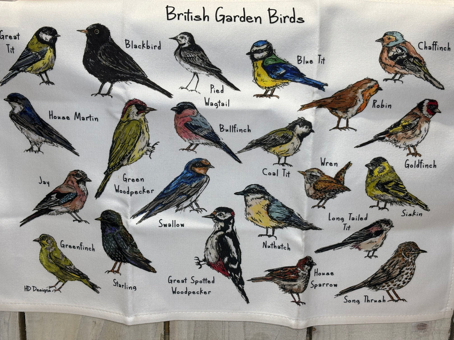 British Birds Tea Towel